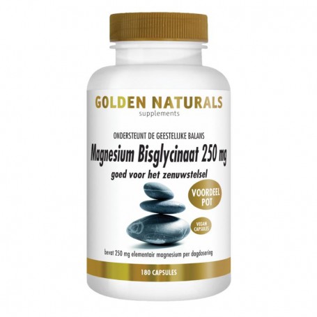 Golden Naturals Magnesium bisglycinaat 250mg