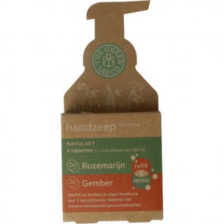 Handzeep navulset rozemarijn & gember van The Green Lab Co