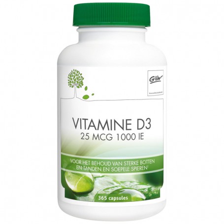 G&W Vitamine D3 25mcg met een inhoud van 365 capsules