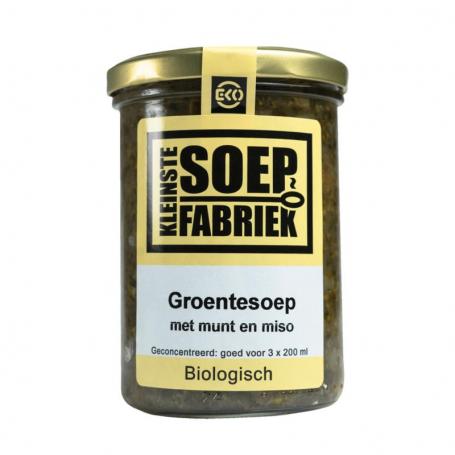 Groentesoep met munt en miso bio van Kleinstesoepfabr