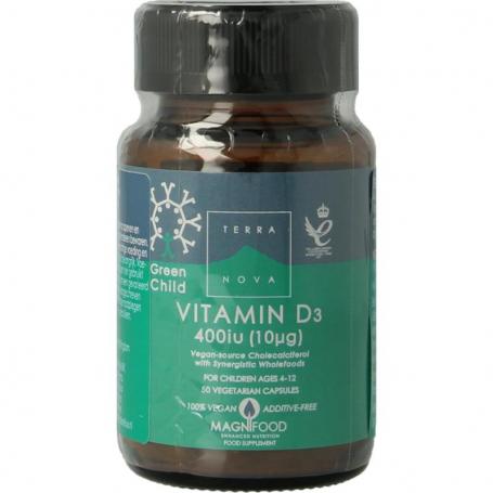 Terranova Green child vitamin D3 400 IU (50 capsules) van Terranova
