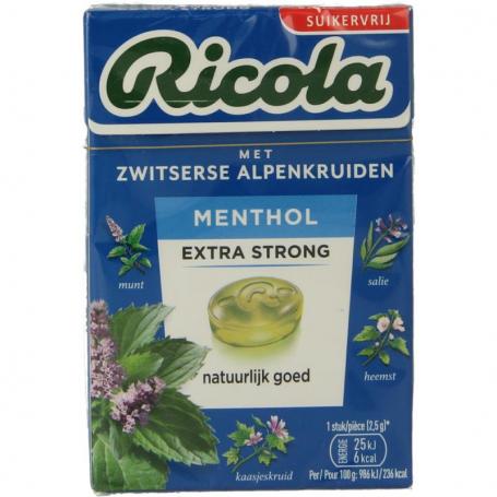 Menthol extra strong suikervrij van Ricola