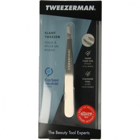 Slant tweezer klassiek stainless steel van Tweezerman