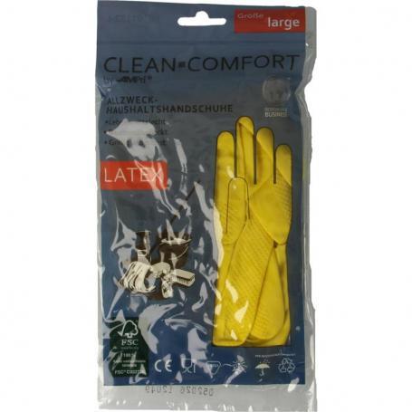 Huishoudhandschoen geel maat L van Clean-Comfort