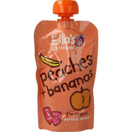 Peaches & bananas 4 maand knijpzak bio van Ella's Kitchen