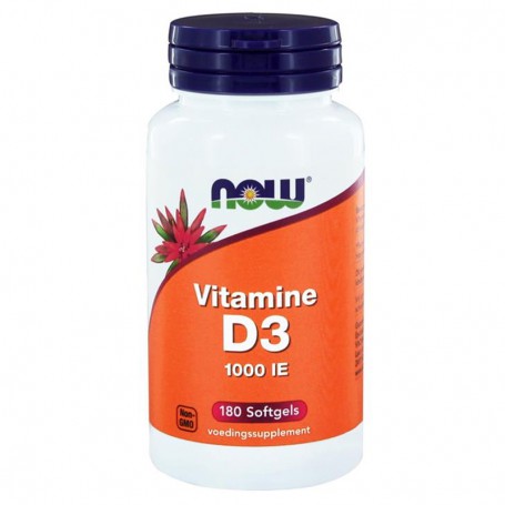 NOW Vitamine D3 1000IE (180 softgels) van NOW