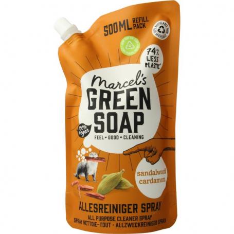 Allesreiniger spray sandelhout & kardemom navullin van Marcel's GR Soap