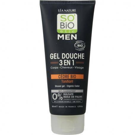 Showergel for men 3 in 1 cedar van So Bio Etic