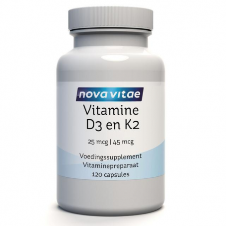Nova Vitae Vitamine D3 25mcg K2 45mcg (120 capsules) van Nova Vitae