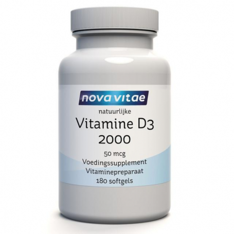 Nova Vitae Vitamine D3 2000 50mcg (180 softgels) van Nova Vitae