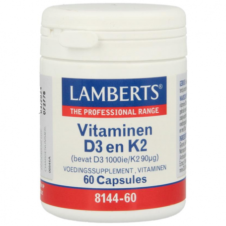 Lamberts Vitamine D3 1000IE en K2 90mcg (60 capsules) van Lamberts
