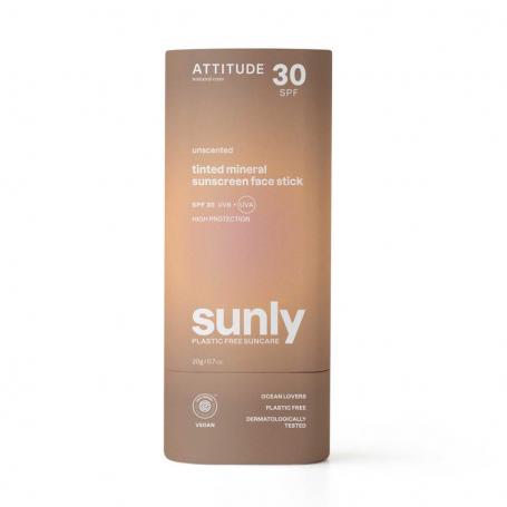 Sunly gezichtszonnebrandstick getint SPF30 van Attitude
