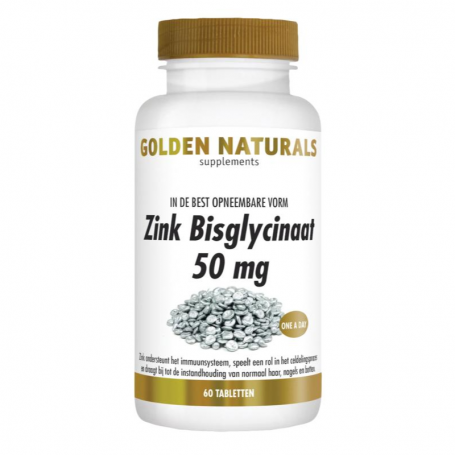 Golden Naturals Zink bisglycinaat 50mg (60 tabletten) van Golden Naturals