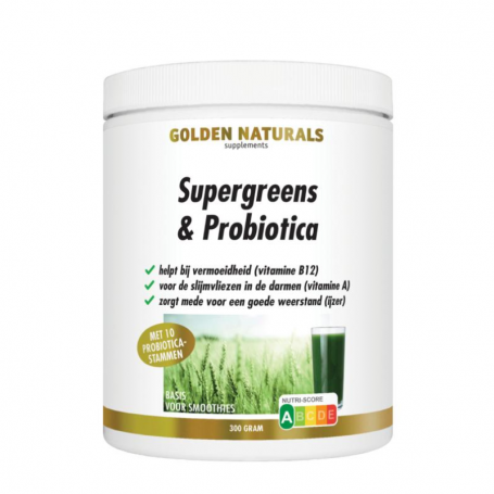 Golden Naturals Supergreens & Probiotica (300 gram) van Golden Naturals
