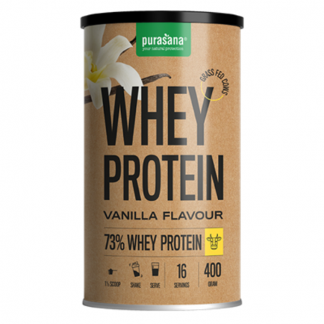 Purasana Gras gevoerd whey proteïne vanille (400 gram) van Purasana