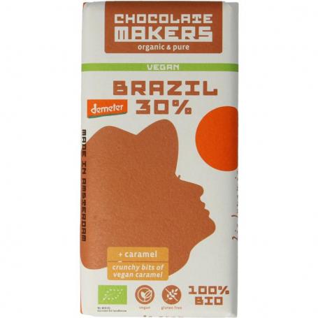 Brazil karamel 30% vegan demeter bio van Chocolatemakers