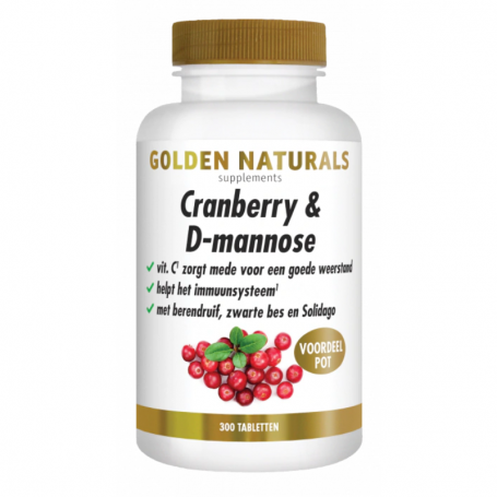 Golden Naturals Cranberry & D-mannose (300 tabletten) van Golden Naturals