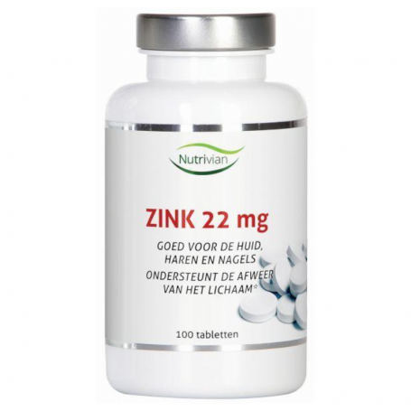 Nutrivian Zink methionine 22mg (100 tabletten) van Nutrivian