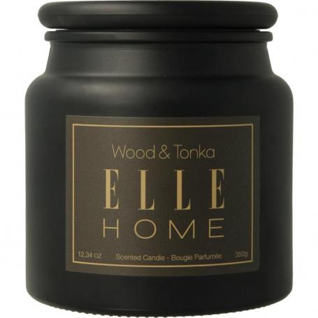 Wood en tonka candle jar van Elle Home