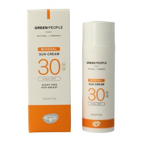 Green People Suncream scent free mineral SPF30 (50 ml) van Green People