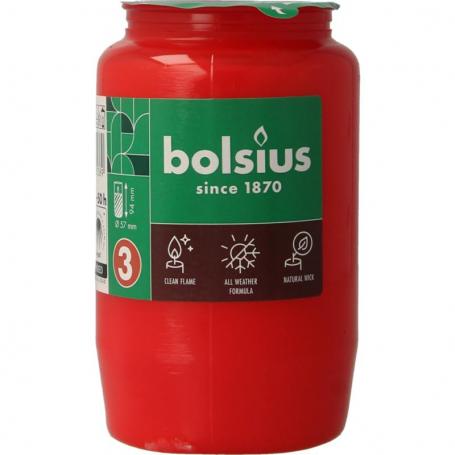 Herdenkingslicht nr 3 rood van Bolsius