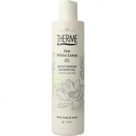 Zen white lotus moisturising shower oil van Therme