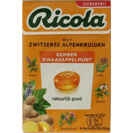 Gember sinaasappelmunt suikervrij van Ricola